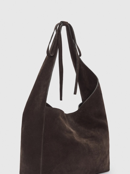 Reformation Handbags - Reformation Vittorio Medium Dark Suede Bag retail $495